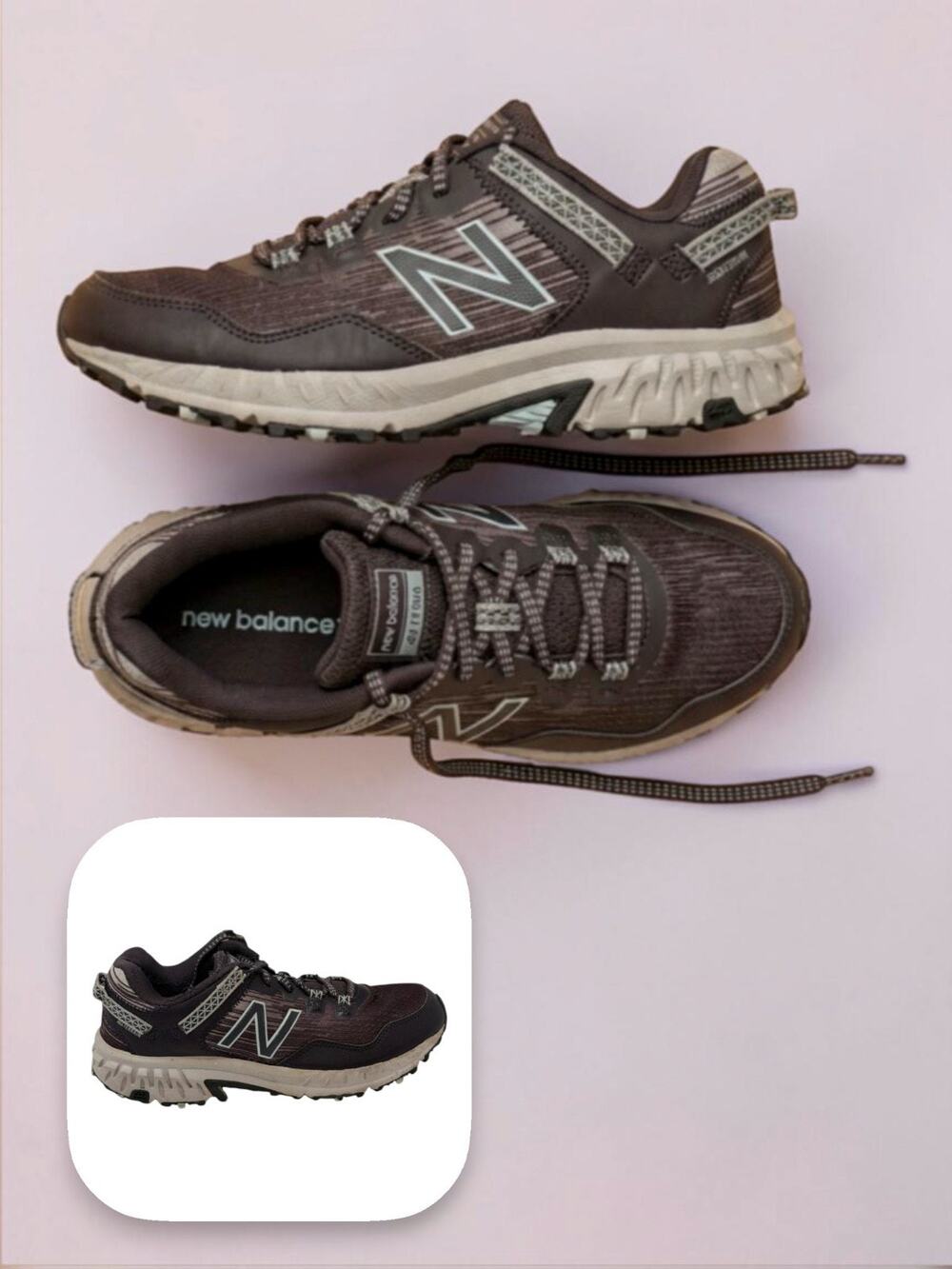 New Balance 410 v6 Womens 7.5 B Black Purple Trail Running Shoes WT410CP6